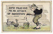 Humor Man Painting Fence Some Folks Give Me An Attack Of Indigestion 1914 picture