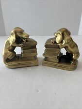 A PAIR OF VINTAGE DOG  BRONZE / CAST BOOKENDS VERY GOOD CONDITION WEIGHS 5 LB. picture