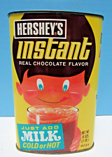 VINTAGE 1970's HERSHEY'S INSTANT REAL CHOCOLATE FLAVOR 16 OZ. EMPTY TIN picture