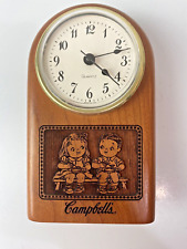 Campbells Soup Collectibles Wood Mantal Clock 1998 Vintage Rare Working picture
