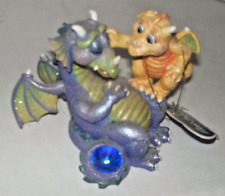 Franklin Mint Mood Dragons Sleepy & Spunky Tiny removed horn lost from Baby picture