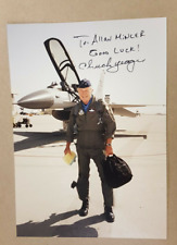 Chuck Yeager Autograph Photo Signed MILITARY plane picture