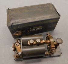 J. H. Bunnell & Co. Travel Telegraph Key / Bug ANTIQUE Lineman's Morse Code Set picture