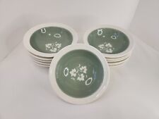 Harker Harkerware Vine Lace Ivy Green Ivory - Set Of 11 Cereal Bowls 6.5