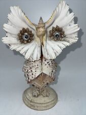 Vintage Owl Figure Made of Seashells 8” picture