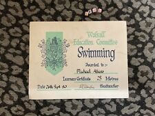 1980 Vintage Swimming Certificate , Walsall West Midlands picture