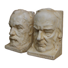 Stunning Antique Bookends of Pasteur and Claude Bernard, Signed by Joanny Durand picture