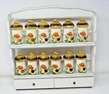 Vintage Sears Roebuck Merry Mushroom 13 Piece Wall Spice Rack and 3D Shaker Set picture