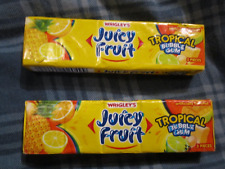 🔥L👀K🔥Extremely RARE Tropical Juicy Fruit Bubble Gum 2 Sealed Collector Packs picture