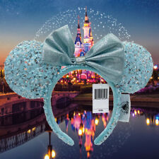 2024 Disney-Parks Ears Frozen Arendelle Aqua Minnie Ears Gift Girl Blue Headband picture