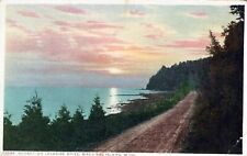 Sunset On Lakeside Drive Mackinac Island MI Vintage White Border Post Card  picture