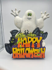 Happy Halloween Blow Mold 1996 Matrix Ghost Bats Spiders Foam Vtg No Light picture