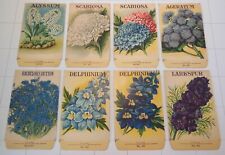 Lot of 8 Vintage FLOWER SEED PACKETS (G3)-Galloway Litho Co-2 3/4