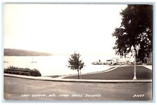 c1940s View Of Lake Geneva From Hotel Dock Boat Wisconsin WI RPPC Photo Postcard picture