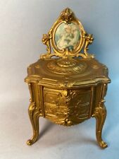 Antique 19th Century French Louis XVI Gilded Samac Jewelry Vanity Box picture