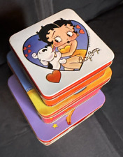 4 Vintage Vandor Betty Boop Tins That Fit Inside Each Other Basically New picture