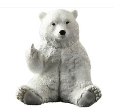 Polar Bear Raising Middle Finger Figurine Funny Hilarious Decor Bear Lover Gift picture