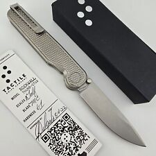 Tactile Knife Co Rockwall Thumb Stud Knife Golf Pattern Titanium Magnacut Blade picture