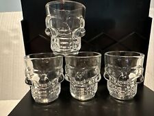 Circleware Skull Face Clear Whiskey Shot Glasses  1.75 oz Set of 4 picture