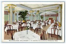 c1940's Main Dining Room Hotel Bridgway Springfield Massachusetts MA Postcard picture