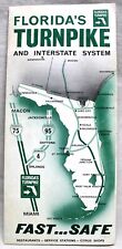 FLORIDA'S TURNPIKE TOURISM TRAVEL BROCHURE TOLL GUIDE MAP ABOUT 1970 VINTAGE picture