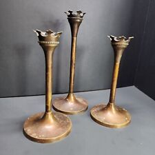 Vintage Bombay Company Bronze Tapered Candle Sticks Holder - Set of 3 picture