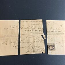 Antique Vintage 1800s mink fur receipt 1868 NYC Ephemera Wannamaker handwriting picture