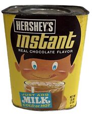 Vintage 1970's Hershey's Instant Real Chocolate Flavor 32 oz Tin Can Container picture