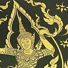 Painting Thai Gold Lacquer Ramayana Wood Detailed Exquisite Hand Painted 11 in picture