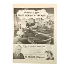 1942 Kroehler Furniture Vintage Print Ad Worlds Largest Furniture Manufacturer picture