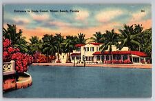Postcard Florida Miami Beach Dade Canal Entrance Unposted Postcard picture