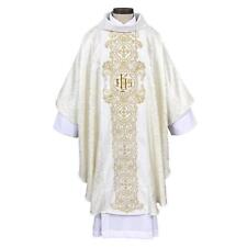  EMBROIDERED St. MARK GOTHIC OFF-WHITE POLYSTER JACQUARD VESTMENT Size:59 x 51