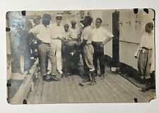 c.1920 BABY ELEPHANT aboard SHIP w Deckhands antique RPPC Real Photo Postcard picture