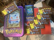 1999 Topps Pokémon Bulbasaur Tin Collection With 6 Sealed Packs picture