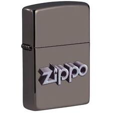 Zippo Windproof Pocket Lighter 3D Zippo Logo Black Ice Metal 49417 picture