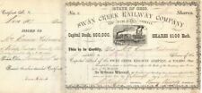 Swan Creek Railway Co. of Toledo, Ohio - Stock Certificate - Railroad Stocks picture
