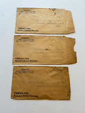 Vintage Toniko-Tea, 3 Envelopes,  Emptied Mailers, 