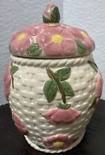 Franciscan Desert Rose Cookie Jar New Basket Weave Finish Made in Thailand 8.1/4 picture