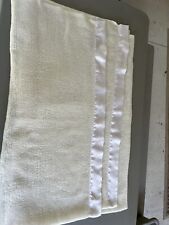 Vintage Satin Trim 72 ’x84’  Full Thermal Blanket  Cream Color Made In USA picture