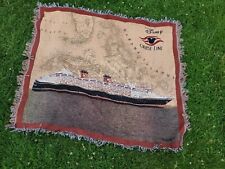 Htf Disney Cruise Line Woven Tapestry Blanket Ship 56x50 Bahama Islands Gulf Of  picture