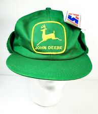 K-Brand John Deere Vtg Hat sz 6 7/8-7 1/2 With Ear Neck Flaps Farmer Tractor DS picture