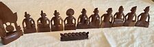 Lot of 12 Small BALI Balinese Small Wood Carvings Musicians and Tribes Folk. picture