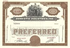 Domestic Industries, Inc. - Specimen Stock Certificate - Specimen Stocks & Bonds picture