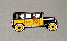 VINTAGE 12” RARE YELLOW TAXI CAB PORCELAIN SIGN CAR GAS OIL TRUCK picture