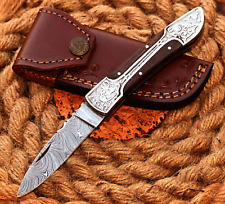 HandCrafted Artisan Damascus Knife Hand Forged Folding Blade Pocket Knife 499 picture