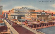 Union Station Chicago Linen 1930s Postcard picture