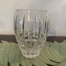 CESKA 6” Bohemian Crystal Cut Cylinder Vase Vintage Mint Condition picture