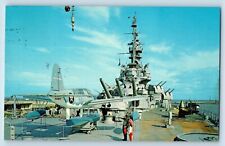 Mobile AL Postcard USS Alabama Battleship Commission Carried Kingfisher Aircraft picture