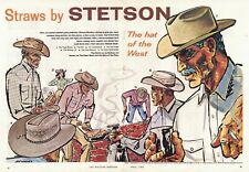 Stetson Hats of the West Cowboy Chow Horse Ranch Hands 1962 Vtg Print Ad picture