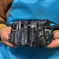 4.59LB Large Natural Black Tourmaline Crystal Gemstone Rough Mineral Specimen picture